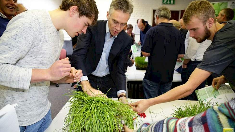 Bij de workshop ‘Graslandkwaliteit en melkproductie' van Plantum, mochten de aanwezigen zelf de handen uit de mouwen steken en konden ze hun kennis van grassen testen en bijvijzelen. Dat viel voor veel veehouders nog niet mee